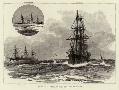 Uitgevaren schepen van het Kanaalsquadron door William Lionel Wyllie
